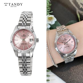 [TANDY] 탠디 럭셔리 메탈 손목시계(오스트리아 스톤 식입)T-3921 여자 러브핑크
