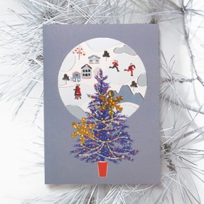 FS1030-4 크리스마스 카드 트리 산타 성탄절 루돌프