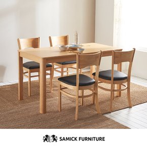 SAMICK 비엘라 4인용 원목 식탁세트(의자4)