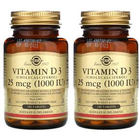 해외직구 Solgar 솔가 비타민D3 1000IU 180정 2팩 Vitamin D3 25mcg (1000IU)