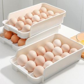 주방 냉장고 계란 정리함 에그 트레이 화이트 15구 X ( 2매입 )