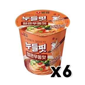 농심 누들핏 얼큰우동맛 소컵 35.9g x 6개