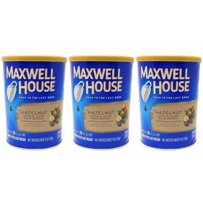 [해외직구]맥스웰하우스 헤이즐넛 원두커피 311g 3팩/ Maxwell House Hazelnut Ground Coffee 11oz