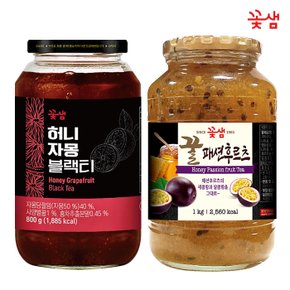 꽃샘 허니자몽블랙티 800g +꿀패션후르츠 1kg