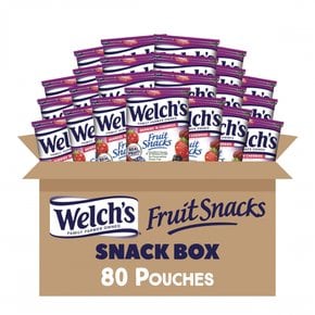 Welch`s웰치스, 글루텐 프리, 베리 앤 체리 과일 스낵 23g 파우치, 80개입 케이스