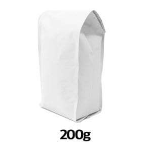 이지포장 무광 화이트 M방 스탠드 원두 커피 봉투 200g 50매 기본형
