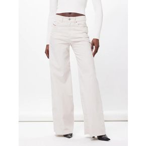 24 SS 디젤 여성 Akemi cotton blend wide leg jeans 1557945 White 70174799