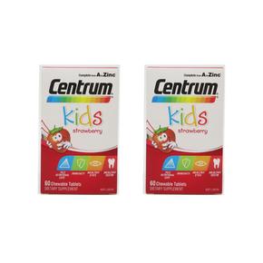 [해외직구] 센트롬 키즈 딸기맛 60츄어블정 2팩 Centrum Kids Strawberry Chew Multi