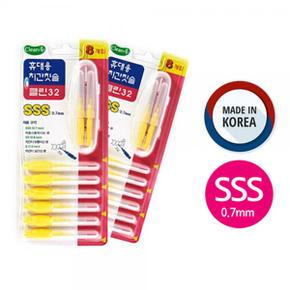 휴대용 치간 칫솔 SSS 치실 치간세정기 치간솔 8P X ( 3매입 )