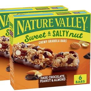 [해외직구] Nature Valley 네이처입밸리 다크 초콜릿 피넛 앤 아몬드 넛 바 35g 6입 2팩