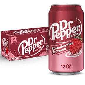 Dr Pepper닥터페퍼  딸기  크림  소다  12  fl  온스  캔  12  팩  탄산  청량  음료  드링크