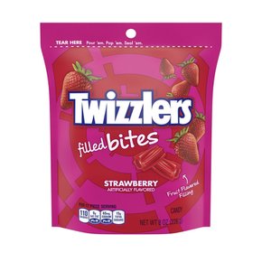 [해외직구] 트위즐러  트위즐러  채워진  바이트  딸기  맛  쫄깃한  캔디  저지방  227g  재밀봉  가능  가방