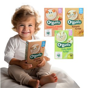 [정식판매처] 오가닉스 오트밀 포리지 혼합/단품 세트 이유식 아기 쌀가루 미음 과일