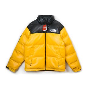 슈프림 노스페이스 레더 눕시 재킷 옐로우