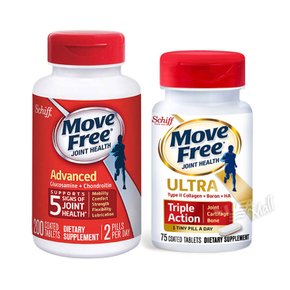 SCHIFF MOVE FREE ADVANCED, 200 TABLETS, MOVE FREE ULTRA TRIPLE ACTION, 75 TABLETS 쉬프 무