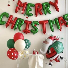 메리크리스마스 은박 글자풍선세트MERRY CHRISTMAS 레터링 이벤트 스펠링 헬륨 용품 소품