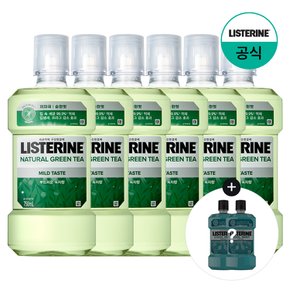 [쿨민트250ml*2개증][리스테린] 내추럴 그린티 마일드 750ml x6