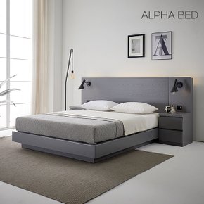칸트 무늬목 호텔식 평상형 침대프레임 Q/K 공용