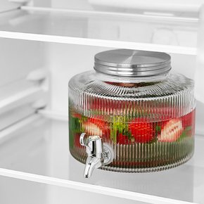 미르 음료 유리 디스펜서 2.5L 냉장고 물병 (거치대 없음)