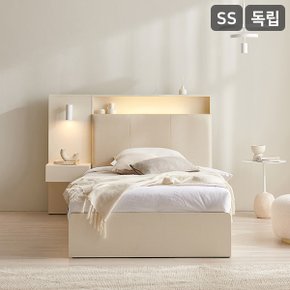 SAMICK 더메인 LED 프리미엄 가죽헤드 수납 호텔 침대(독립스프링 매트리스-슈퍼싱글)