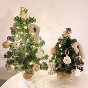 크리스마스 미니 트리 풀세트 60cm (오너먼트 + 조명포함 3M)