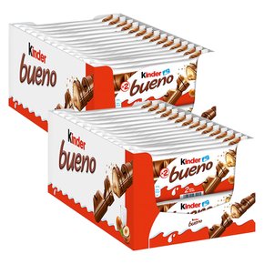 Kinder 킨더 부에노 초콜렛 바 밀크 헤이즐넛 43g 30입 (1.29KG) 2팩 bueno chocolate bars
