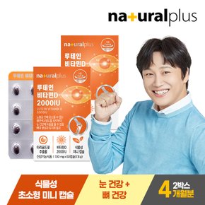 루테인 비타민D 2000IU 60캡슐 2박스(4개월분) / 눈건강 뼈건강 식물성초소형미니캡슐