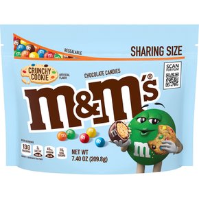 엠앤엠즈M&MS  M&M의  크런치  쿠키  밀크  초콜릿  캔디  쉐어링  사이즈  –  209.8g  가방