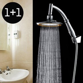 1+1 OMT 해바라기형 원형 샤워기 헤드 목욕 욕실용품 폭포수 수압상승 샤워수전