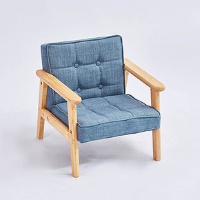 ssg우든패브릭소파-1인(딥블루) 유아 어린이원목소파 의자