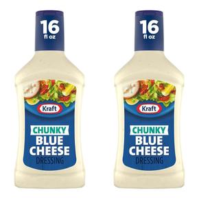 [해외직구] Kraft 크래프트 청키 블루치즈 드레싱 473ml 2팩 Chunky Blue Cheese Salad Dressing, 16 fl oz Bottle