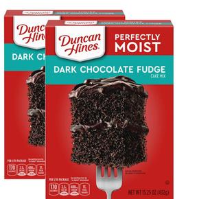 [해외직구] Duncan Hines 던컨하인즈 다크 초콜릿 퍼지 케이크 믹스 432g 2팩
