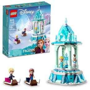 레고 디즈니 겨울왕국 안나와 엘사의 마법 회전목마 조립 장난감 세트 43218