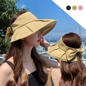 예쁜 바캉스 여름 데일리 여성 모자 머리띠 썬캡 돌돌이 창넓은 햇빛