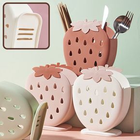 모던 딸기 물빠짐 수저통 수저꽂이 주방소품정리 용품