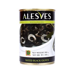 Alesves 블랙올리브 슬라이스 390g / 올리브 올리브슬라이스 올리브채 피자 파스타 샐러드