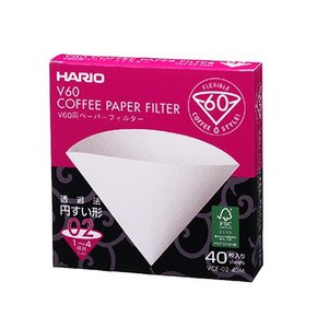 하리오 화이트 커피필터 1~4인용 여과지 40매 VCF 02