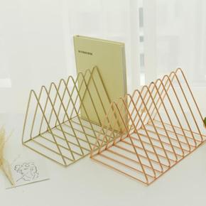 철제 책상 삼각 미니 책꽂이 예쁜 빈티지 인테리어 소품 골드 2color