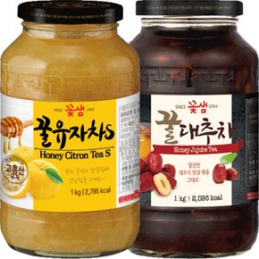 꽃샘 꿀유자차S 1kg+꿀대추차 1kg