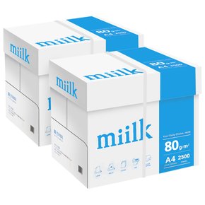 한국 밀크 A4 복사용지 80g 2500매 2BOX
