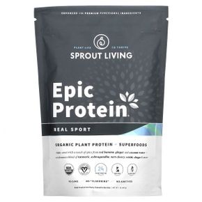 Sprout Living Epic Protein 식물성 단백질 및 슈퍼 푸드 함유 리얼 스포츠 494g(1.1lb)