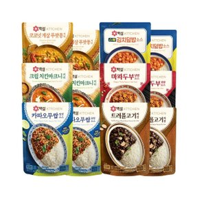 백설 덮밥 소스 12개(마크니커리+카파오무쌉+푸팟퐁커리+트러플짜장+마파두부+스팸덮밥)