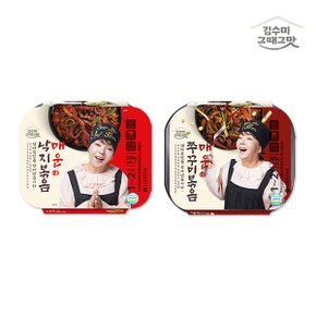 [김수미그때그맛] 김수미 매운 낙지볶음4팩+쭈꾸미볶음4팩 총300g x 8팩