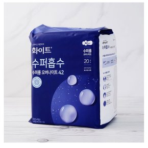 화이트 수퍼흡수 생리대 수퍼롱 오버나이트 20매 4팩
