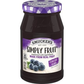 Smucker`s Simply Fruit 콩코드 포도 스프레드 - 10온스, 스머커스 건강식품