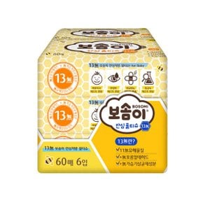 깨끗한나라)보솜이 안심물티슈(60매 6개입)