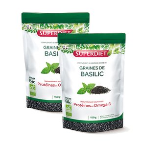 [해외직구] SUPERDIET basil seeds powder 바질 씨앗 분말 150g 2팩 프랑스직구