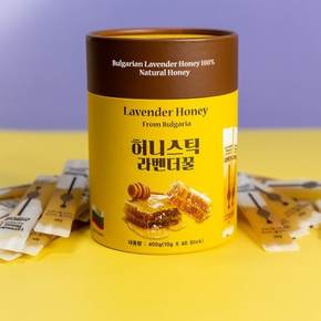 유통기한 24년6월7일까지[허니엘]불가리아 허니스틱 라벤더꿀 10g40포/은은한 라벤더 향