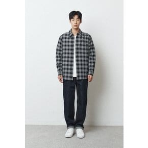 COTTON TARTAN CHECK SHIRT - Black_LSTD0BL42M