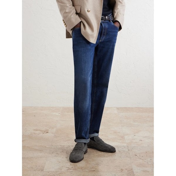 브루넬로쿠치넬리 우븐 스웨이드 페니 로퍼 46376663163130175